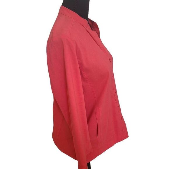 Eileen Fisher Womens Coral Linen Blend Blouse Size Petite Small - Picture 4 of 12